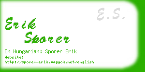 erik sporer business card